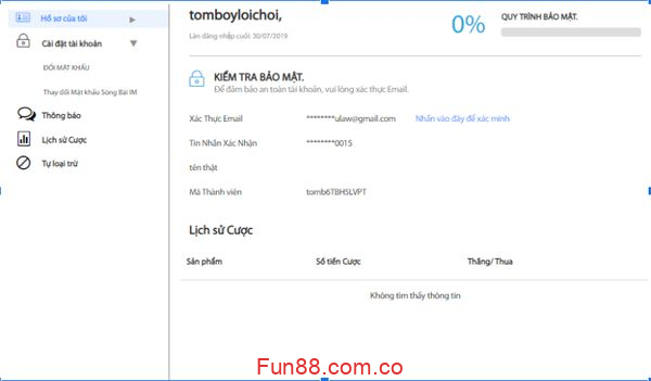 Cách cài đặt thông tin tài khoản
