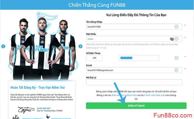 Cùng đăng ký tài khoản tại Fun88 ngay bây giờ để tham gia cá cược và nhận nhiều giải thưởng có giá trị cao Cùng đăng ký tài khoản tại Fun88 ngay bây giờ để tham gia cá cược và nhận nhiều giải thưởng có giá trị cao