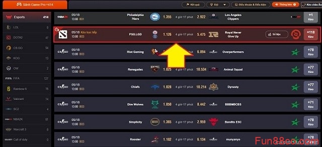 Kiếm tiền triệu mỗi ngày nhờ Fun88 Esport Kiếm tiền triệu mỗi ngày nhờ Fun88 Esport