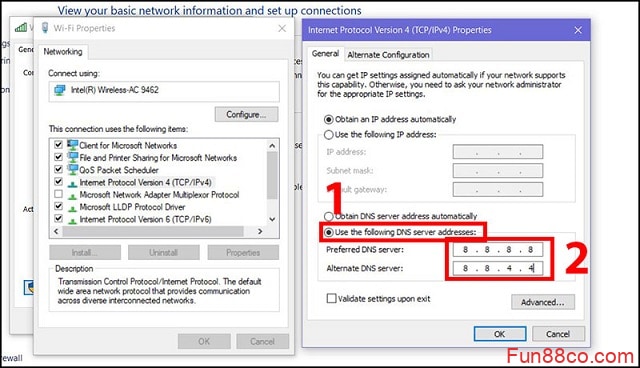 Đổi DNS để truy cập link Fun88 login Đổi DNS để truy cập link Fun88 login