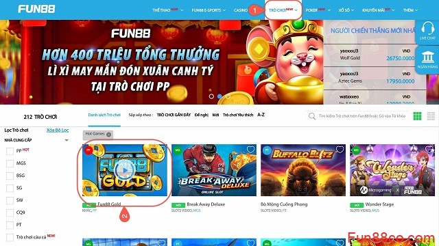 Hệ thống chơi quay hũ slot game hấp dẫn tại Fun88 Hệ thống chơi quay hũ slot game hấp dẫn tại Fun88